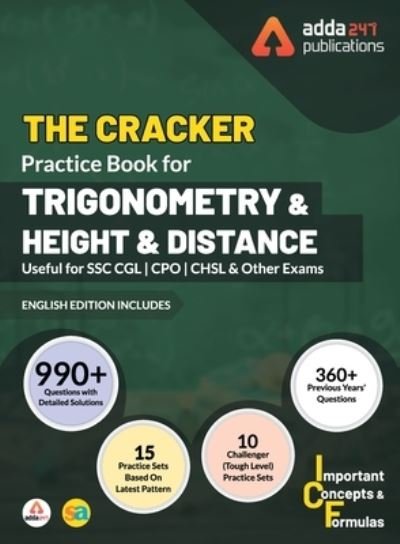 Cover for Adda247 · The Cracker Practice Book for Trigonometry and Height &amp; Distance (Paperback Book) [In English Printed edition] (2019)