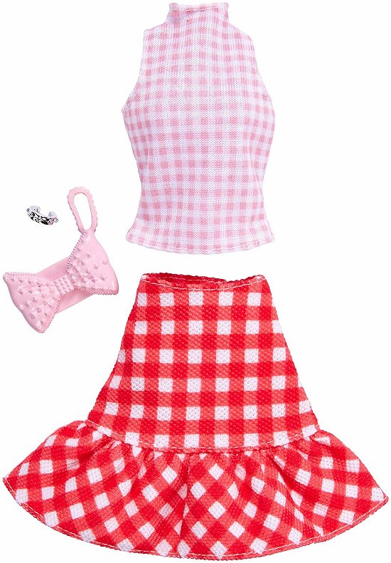 Mattel Barbie Fashion Night Outfit - Gingham Skirt & Pink Top (FKR99) - Mattel - Merchandise -  - 0887961551617 - 