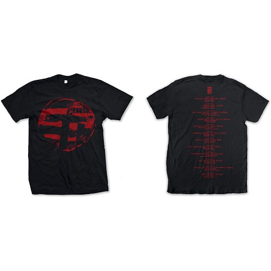 The Cure Unisex T-Shirt: Eastern Red Logo (Back Print) (Ex-Tour) - The Cure - Koopwaar -  - 5056368616617 - 