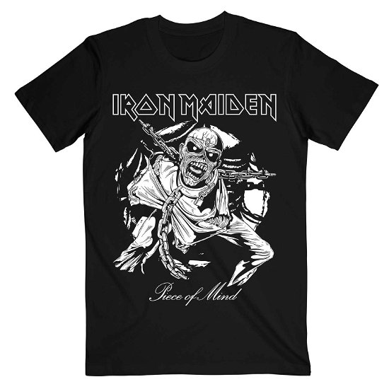 Cover for Iron Maiden · Iron Maiden Unisex T-Shirt: Piece of Mind Mono Eddie (T-shirt) [size M]