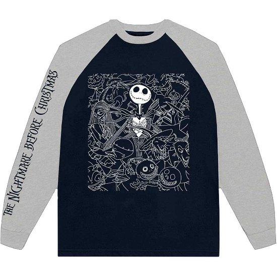 Cover for Nightmare Before Christmas - The · The Nightmare Before Christmas Unisex Raglan T-Shirt: Jack Crowd (Embellished) (T-shirt) [size S]