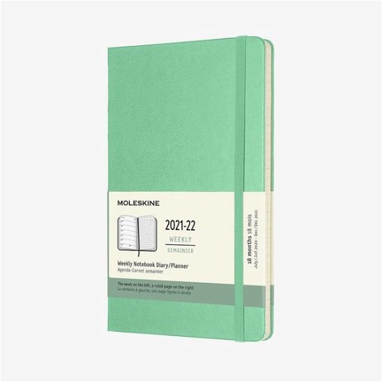 Cover for Moleskine · Moleskine 2022 18-Month Weekly Large Hardcover Notebook: Ice Green (Book) (2021)