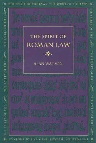 Cover for Alan Watson · The Spirit of Roman Law (The Spirit of the Laws) (Paperback Book) (2008)