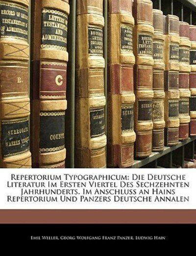 Repertorium Typographicum: Die D - Panzer - Books -  - 9781144549617 - 