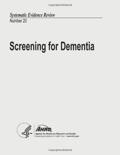 Cover for Agency for Healthcare Research and Quality · Screening for Dementia: Systematic Evidence Review Number 20 (Pocketbok) (2013)