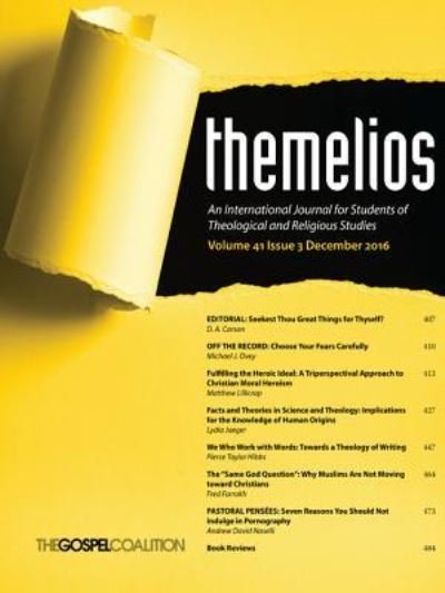 Themelios, Volume 41, Issue 3 - D. A. Carson - Bøger - Wipf & Stock Publishers - 9781532616617 - 5. januar 2017