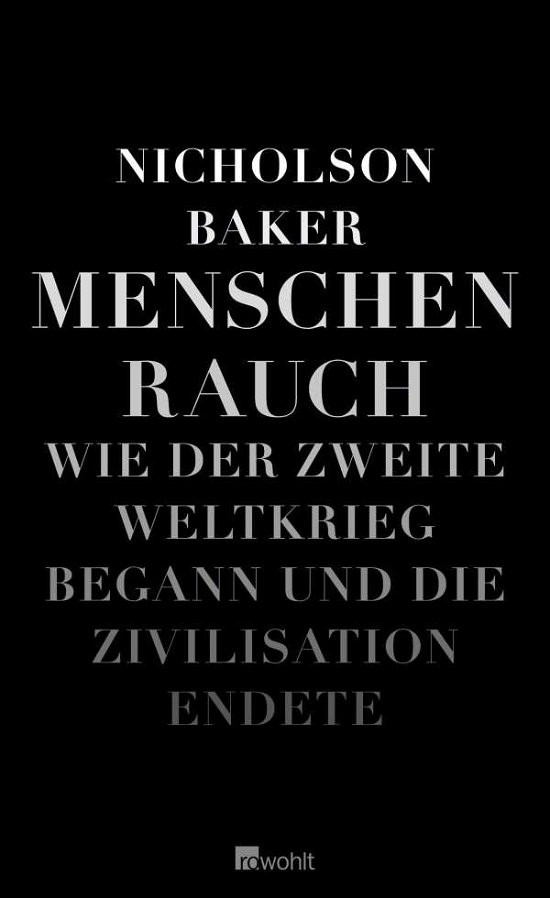 Cover for Nicholson Baker · Menschenrauch (Book)