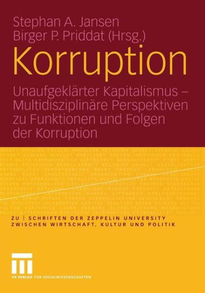 Cover for Stephan a Jansen · Korruption - Zu  |  Schriften (Paperback Book) [2005 edition] (2005)