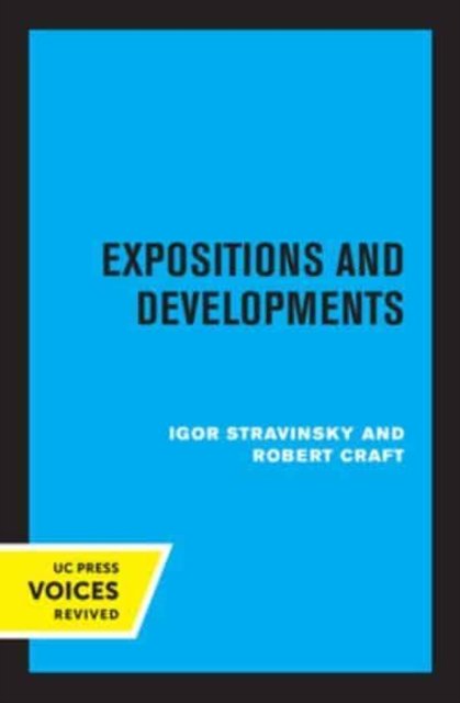 Cover for Igor Stravinsky · Expositions and Developments (Paperback Book) (2022)