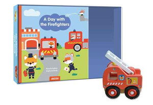 Cover for Auzou Publishing · A Day with the Firefighters (Board book) (2020)