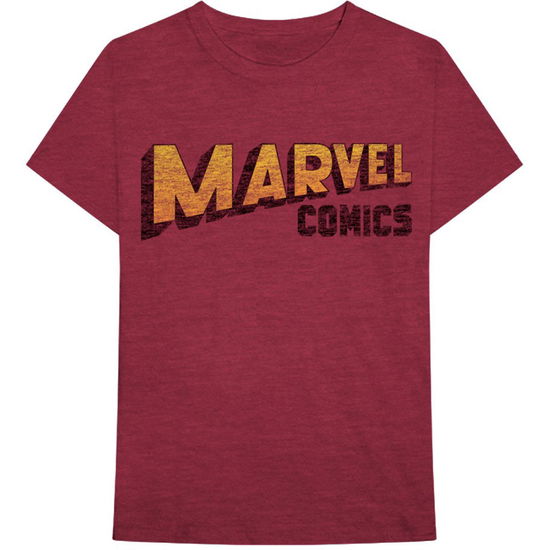 Marvel Comics Unisex T-Shirt: Warped Logo - Marvel Comics - Produtos -  - 5056368625619 - 