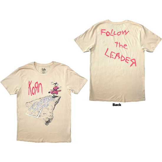 Cover for Korn · Korn Unisex T-Shirt: Follow The Leader Hopscotch (Sand) (Back Print) (T-shirt) [size S] (2024)