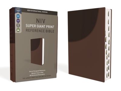 Cover for N/a · NIV, Super Giant Print Reference Bible, Leathersoft, Brown, Red Letter, Thumb Indexed, Comfort Print (Lederbuch) (2022)