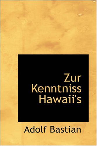 Cover for Adolf Bastian · Zur Kenntniss Hawaii's (Paperback Book) (2008)