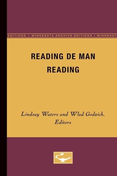 Cover for Lindsay Waters · Reading De Man Reading - Theory and History of Literature (Paperback Book) (1989)