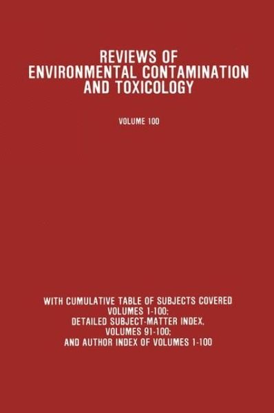 Cover for George W. Ware · Reviews of Environmental Contamination and Toxicology: Continuation of Residue Reviews - Reviews of Environmental Contamination and Toxicology (Taschenbuch) [Softcover reprint of the original 1st ed. 1987 edition] (2011)