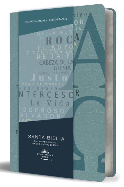 Cover for Reina Valera Revisada 1960 · Biblia RVR 1960 letra grande tamano manual, simil piel azul Alpha Omega con nombres de Dios / Spanish Bible RVR 1960 Handy Size Large Print Leathersoft (Paperback Book) (2022)