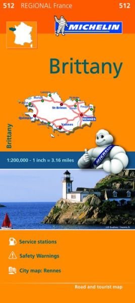 Brittany - Michelin Regional Map 512: Map - Michelin - Books - Michelin Editions des Voyages - 9782067209619 - March 7, 2016
