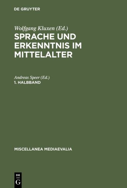 Cover for Wolfgang Kluxen · Sprache u.Erkenntnis im Mittelalter.1 (Book) (1980)