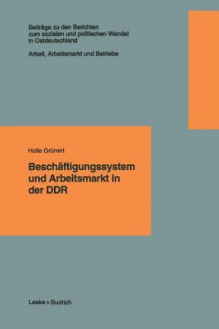 Beschaftigungssystem Und Arbeitsmarkt in Der Ddr - Transformationsprozesse: Schriftenreihe der Kommission Fur d - Holle Grunert - Bøker - Vs Verlag Fur Sozialwissenschaften - 9783322925619 - 1. august 2012