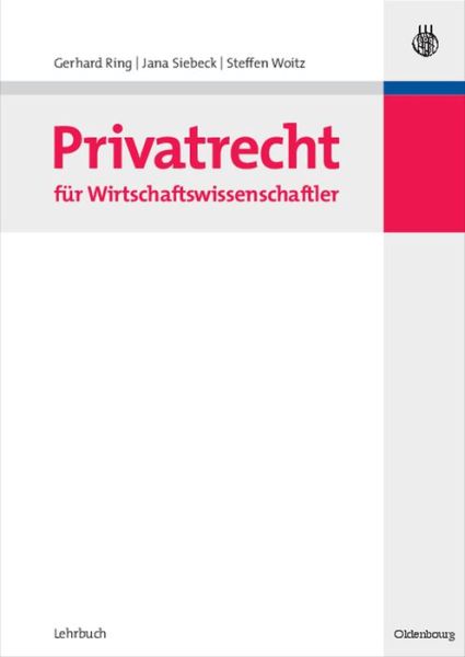 Cover for Gerhard Ring · Privatrecht Fur Wirtschaftswissenschaftler (Book) (2009)