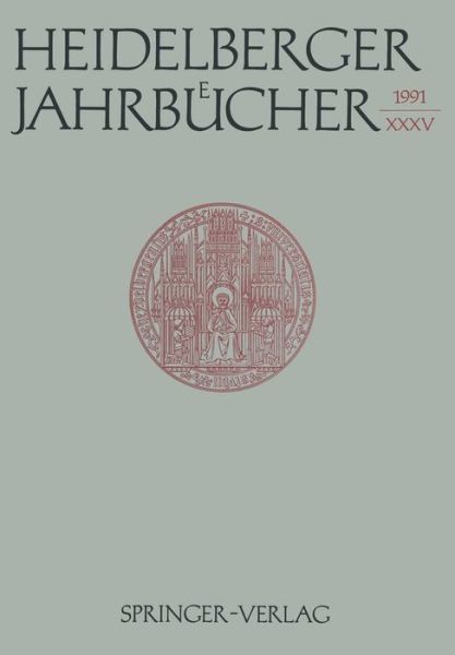 Cover for Universitats-Gesellschaft · Heidelberger Jahrbucher (Paperback Book) [German edition] (1991)