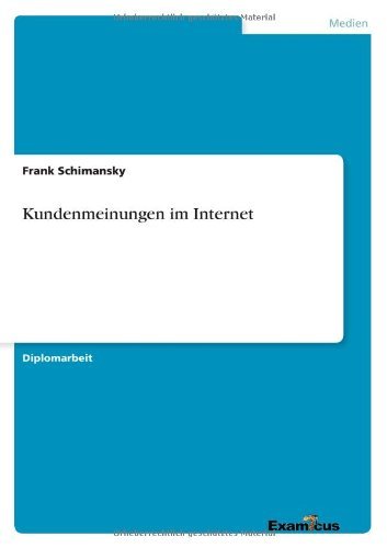 Cover for Frank Schimansky · Kundenmeinungen Im Internet (Paperback Book) [German edition] (2012)