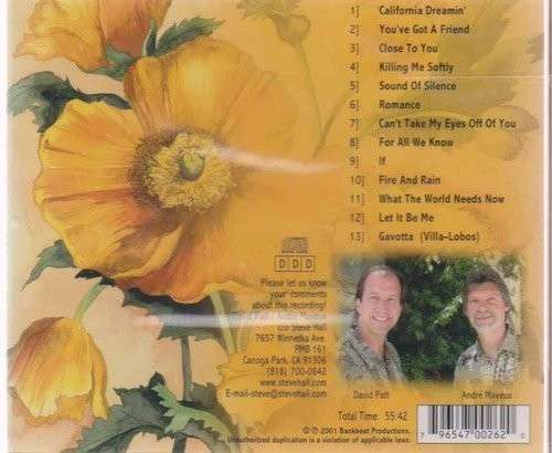 Cover for David Patt &amp; Andre' Mayeux · California Dreamin' (CD) (2016)