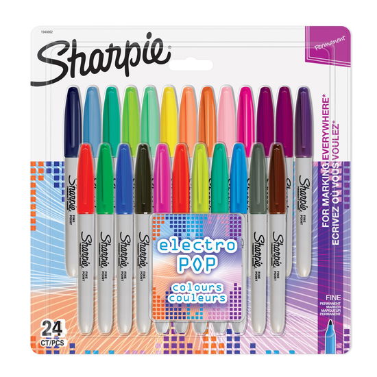 Cover for Sharpie · Permanent Marker Fine Electro Pop 24-blister (1940862) (Toys)