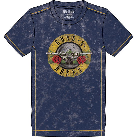 Cover for Guns N Roses · Guns N' Roses Unisex T-Shirt: Classic Logo (Wash Collection) (T-shirt) [size S] [Blue - Unisex edition]