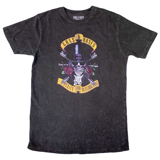 Cover for Guns N Roses · Guns N' Roses Unisex T-Shirt: Appetite Washed (Wash Collection) (T-shirt) [size S] [Black - Unisex edition]