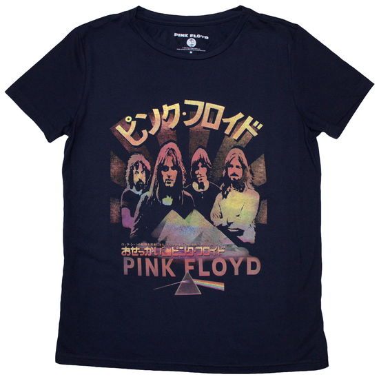 Cover for Pink Floyd · Pink Floyd Ladies T-Shirt: Japan Poster (Navy Blue) (T-shirt) [size S] (2024)