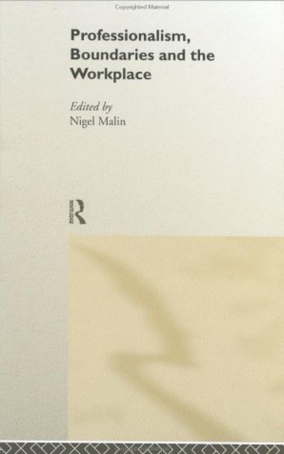 Cover for Nigel Malin · Professionalism, Boundaries and the Workplace (Hardcover Book) (1999)