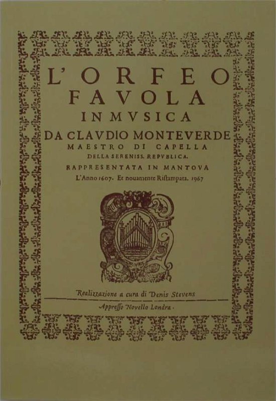 Cover for Claudio Monteverdi · Claudio Monteverdi L'Orfeo - Favola In Musica SV.318 (Pocketbok) (2003)