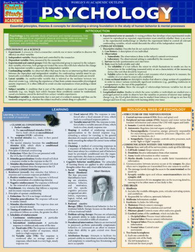 Psychology - Inc. BarCharts - Bøker - Barcharts, Inc - 9781423219620 - 31. desember 2012