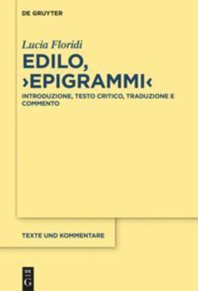 Cover for Floridi · Edilo, &quot;Epigrammi&quot; (Book) (2020)