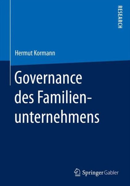 Cover for Hermut Kormann · Governance des Familienunternehmens (Hardcover Book) (2017)