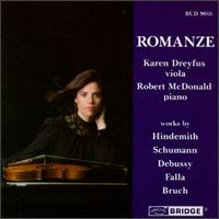 Romanze - Music for Viola & Piano - Debussy / Bruch / Hindemith / Dreyfus / Mcdonald - Musiikki - BRIDGE - 0090404901621 - lauantai 11. syyskuuta 1993