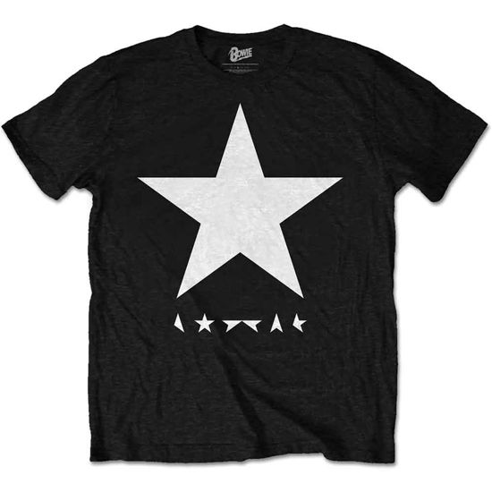 David Bowie Unisex T-Shirt: Blackstar (White Star on Black) - David Bowie - Produtos - ROFF - 5055979931621 - 7 de abril de 2016