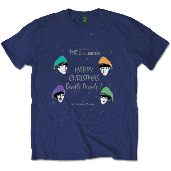 Cover for The Beatles · The Beatles Unisex T-Shirt: Happy Christmas (T-shirt) [size M] [Blue - Unisex edition]