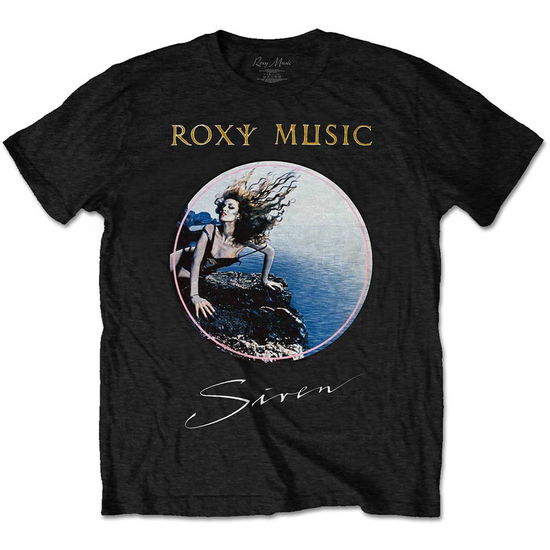 Roxy Music Unisex T-Shirt: Siren (Black) - Roxy Music - Fanituote -  - 5056561021621 - keskiviikko 26. tammikuuta 2022