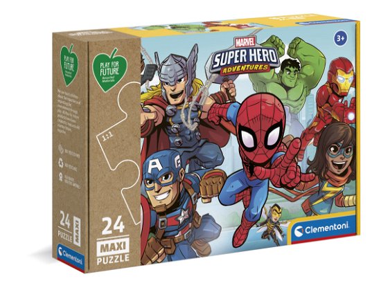 Puslespil Maxi Marvel Superhero, 24 brikker - Clementoni - Board game - Clementoni - 8005125202621 - October 30, 2023