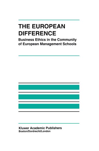 Cover for Laszlo Zsolnai · The European Difference: Business Ethics in the Community of European Management Schools (Inbunden Bok) [1998 edition] (1998)