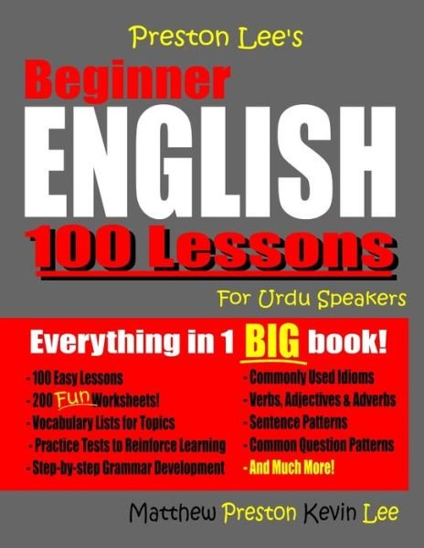 Cover for Matthew Preston · Preston Lee's Beginner English 100 Lessons for Urdu Speakers (Book) (2019)