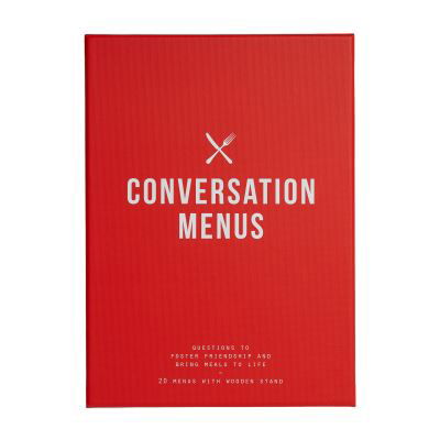 Cover for The School of Life · Conversation Menus: questions to foster friendship and bring meals to life (Flashcards) (2018)