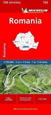 Romania - Michelin National Map 738 - Michelin - Livros - Michelin Editions des Voyages - 9782067259621 - 19 de janeiro de 2023