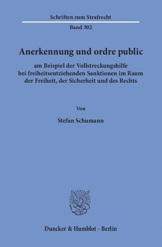 Cover for Schumann · Anerkennung und ordre public (Bok) (2016)