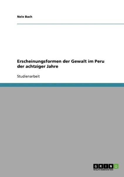 Cover for Bach · Erscheinungsformen der Gewalt im P (Book) [German edition] (2013)