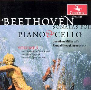 Cover for Beethoven / Miller,j / Hodgkinson · Sonatas for Piano &amp; Cello 1 (CD) (2001)