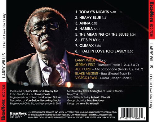 Cover for Larry Willis · I Fall in Love Too Easily (CD) (2020)